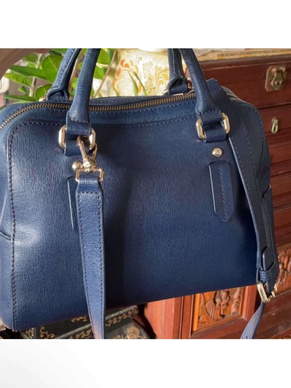 Furla 2way Navy Saffiano Leather Satchel - Picture 4 of 11